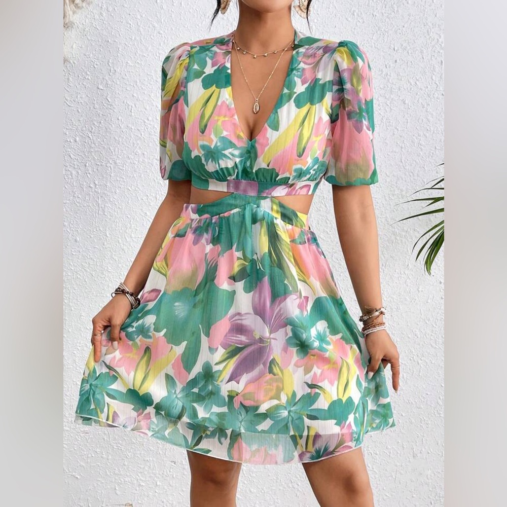 SHEIN Vacay Dress with Cutouts
